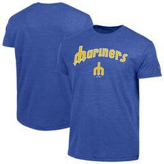 Seattle Mariners Champion Cooperstown Wordmark Lockup Tri-Blend T-Shirt - Royal - MLB Lifestyle