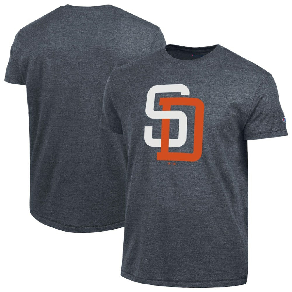 San Diego Padres Champion Cooperstown Logo Tri-Blend T-Shirt - Navy - MLB Discount