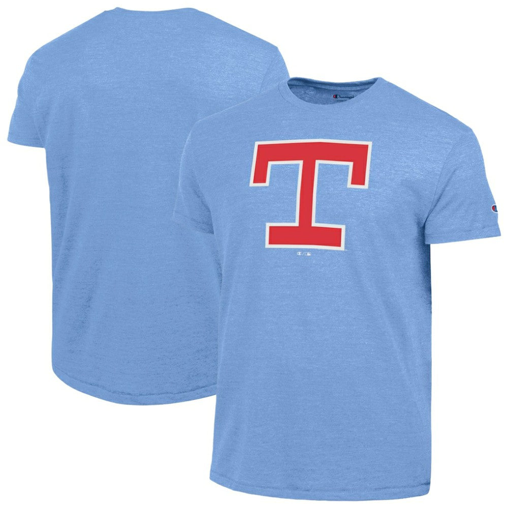 Texas Rangers Champion Cooperstown Logo Tri-Blend T-Shirt - Light Blue - MLB on Sale
