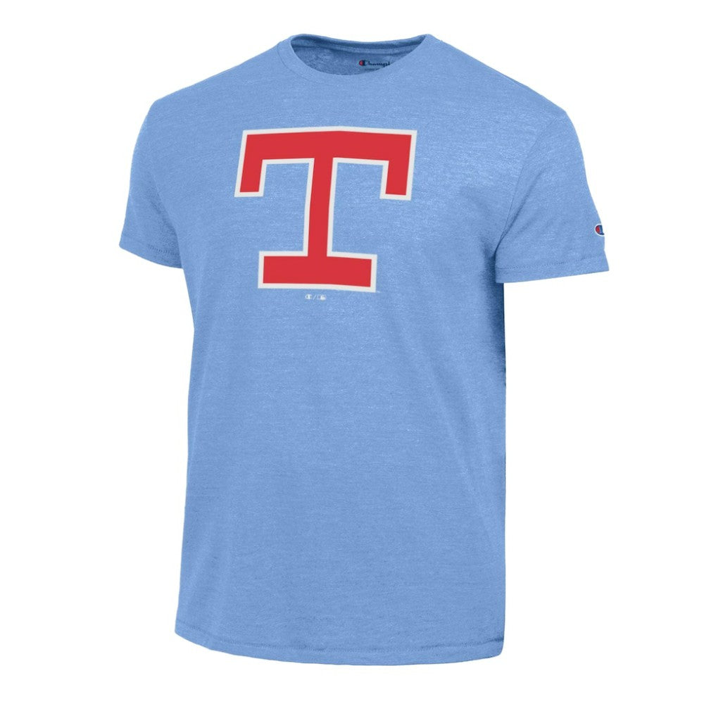 Texas Rangers Champion Cooperstown Logo Tri-Blend T-Shirt - Light Blue - MLB on Sale