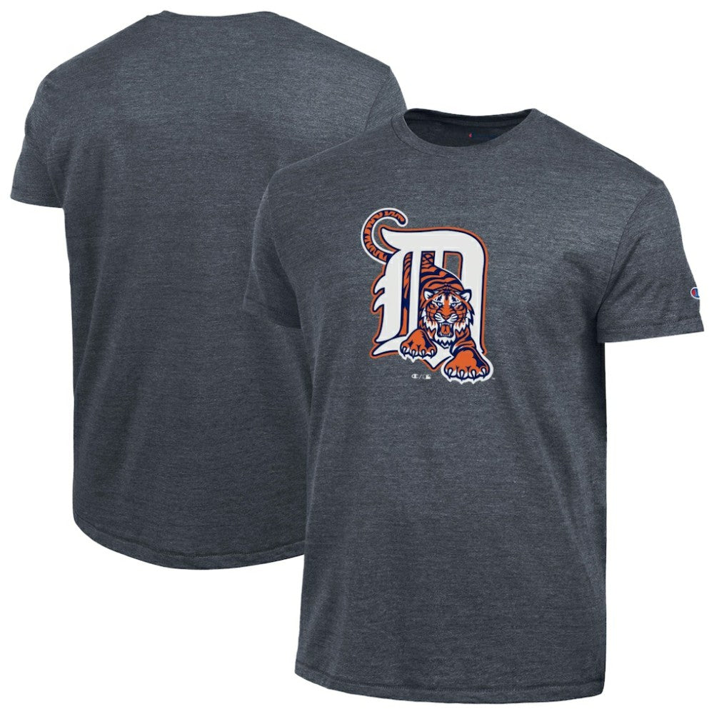 Detroit Tigers Champion Cooperstown Logo Tri-Blend T-Shirt - Navy - MLB Discount