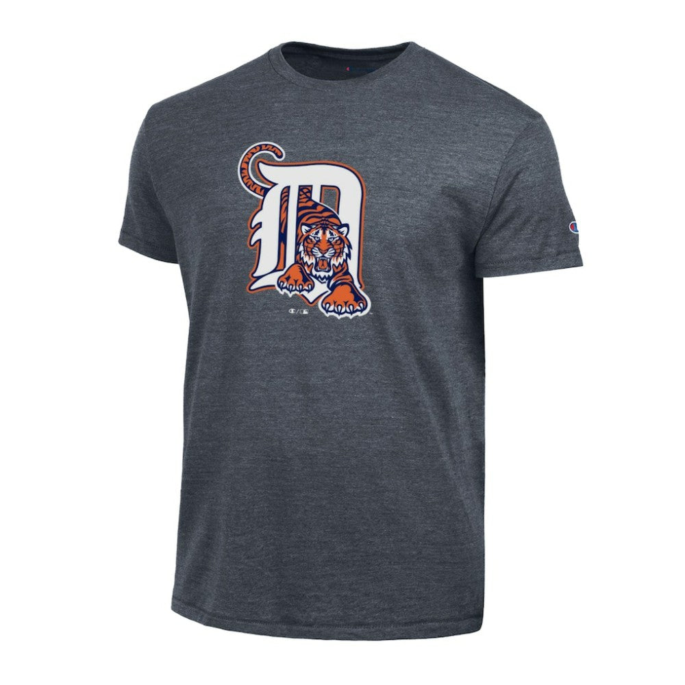 Detroit Tigers Champion Cooperstown Logo Tri-Blend T-Shirt - Navy - MLB Discount
