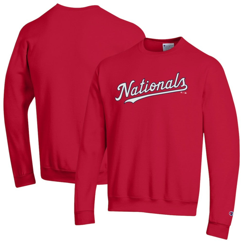 Washington Nationals Champion Powerblend Wordmark Sweatshirt - Red - MLB on Sale