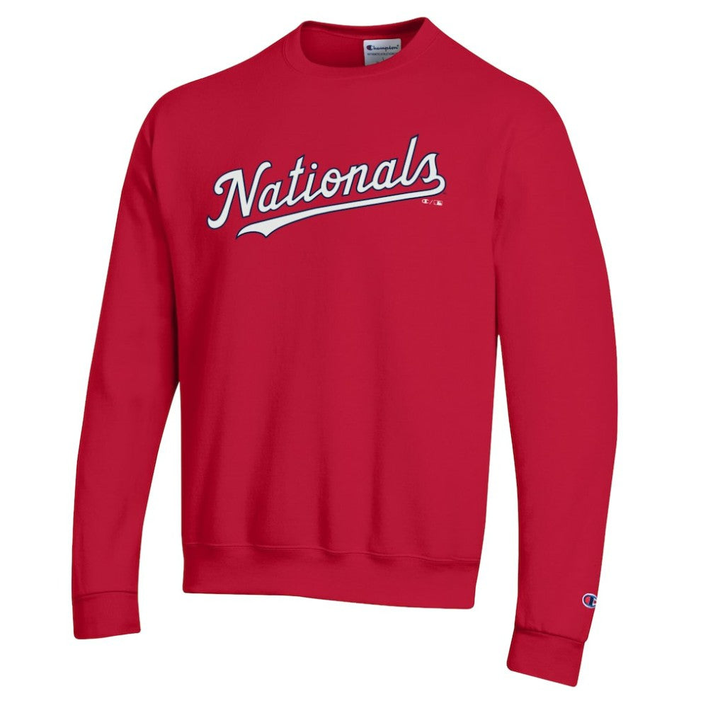Washington Nationals Champion Powerblend Wordmark Sweatshirt - Red - MLB on Sale