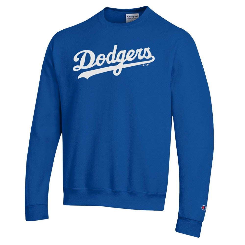 Los Angeles Dodgers Champion Powerblend Wordmark Sweatshirt - Royal - MLB Lifestyle