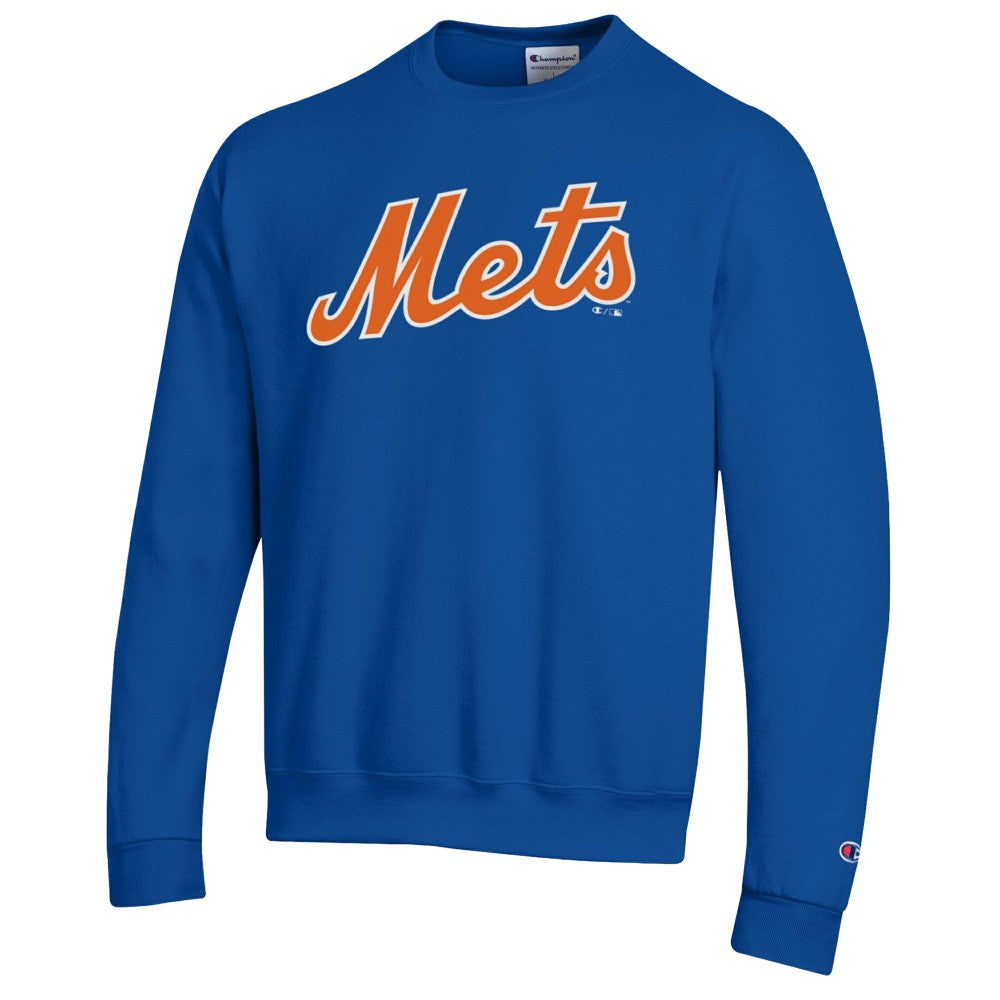 New York Mets Champion Powerblend Wordmark Sweatshirt - Royal - MLB Discount