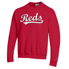 Cincinnati Reds Champion Powerblend Wordmark Sweatshirt - Red - MLB Discount