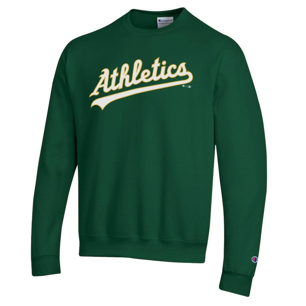 Athletics Champion Powerblend Wordmark Sweatshirt - Green - MLB Online