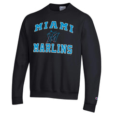Miami Marlins Champion Heart & Soul Powerblend Sweatshirt - Black - MLB Lifestyle