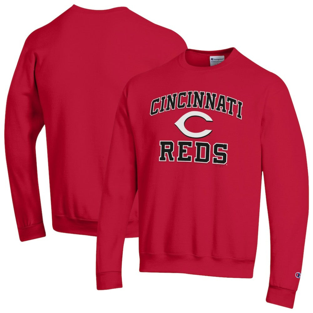 Cincinnati Reds Champion Heart & Soul Powerblend Sweatshirt - Red - MLB Discount