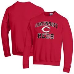 Cincinnati Reds Champion Heart & Soul Powerblend Sweatshirt - Red - MLB Discount