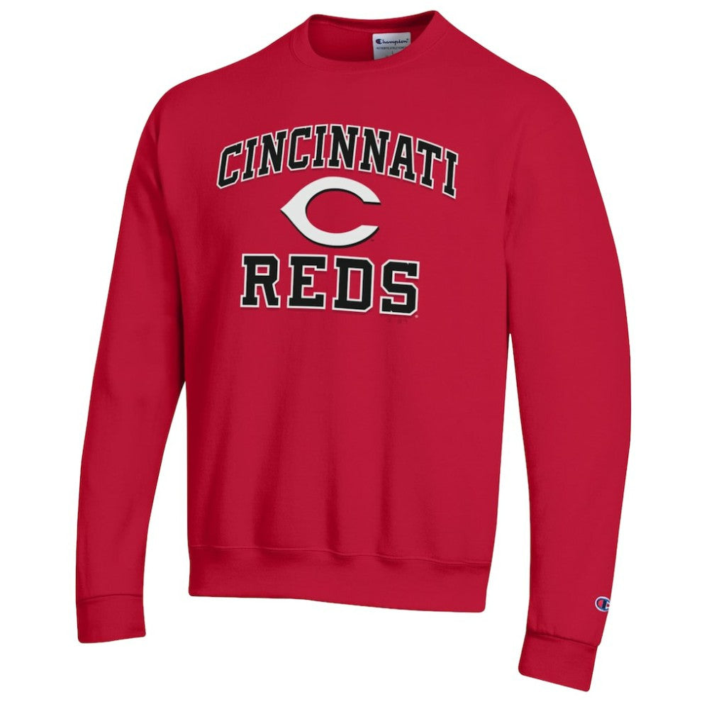 Cincinnati Reds Champion Heart & Soul Powerblend Sweatshirt - Red - MLB Discount