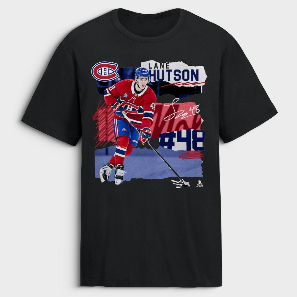 Lane Hutson Montreal Canadiens Fresh Ice T-Shirt - Black - NHL 203755378