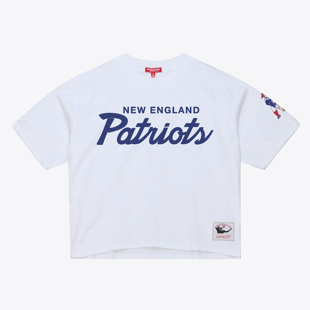 Mitchell & Ness New England Patriots Women's Head Coach Cropped T-Shirt White