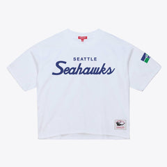 Mitchell & Ness Seattle Seahawks Women's Head Coach Cropped T-Shirt White