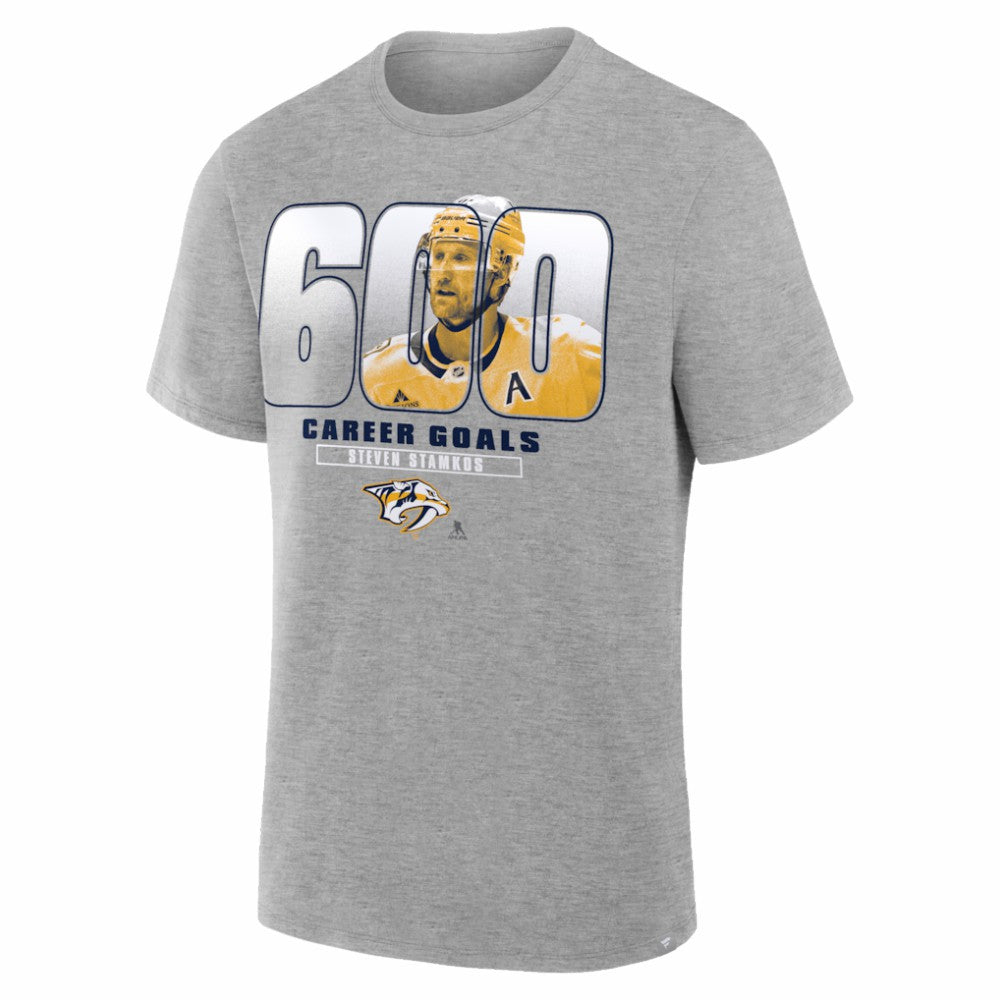 Steven Stamkos Nashville Predators 600th Career Goal T-Shirt - Gray - NHL 203758495