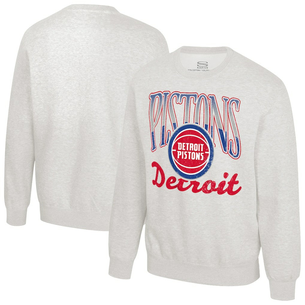Detroit Pistons Stadium Essentials Unisex Sky High Fleece Sweatshirt Oatmeal