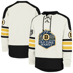 Boston Bruins '47 Pond Hockey Trio Eternal Lacer Sweatshirt - Cream - NHL 203760200