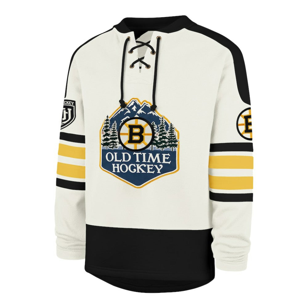 Boston Bruins '47 Pond Hockey Trio Eternal Lacer Sweatshirt - Cream - NHL 203760200