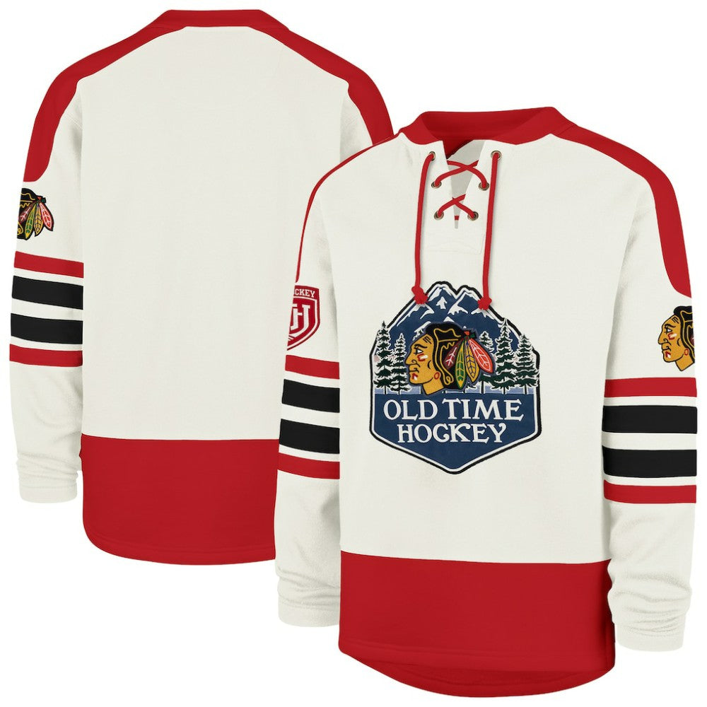 Chicago Blackhawks '47 Pond Hockey Trio Eternal Lacer Sweatshirt - Cream - NHL 203760201