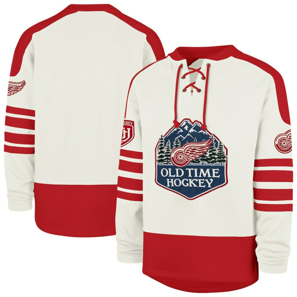 Detroit Red Wings '47 Pond Hockey Trio Eternal Lacer Sweatshirt - Cream - NHL 203760202