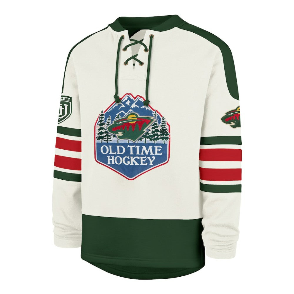 Minnesota Wild '47 Pond Hockey Trio Eternal Lacer Sweatshirt - Cream - NHL 203760207