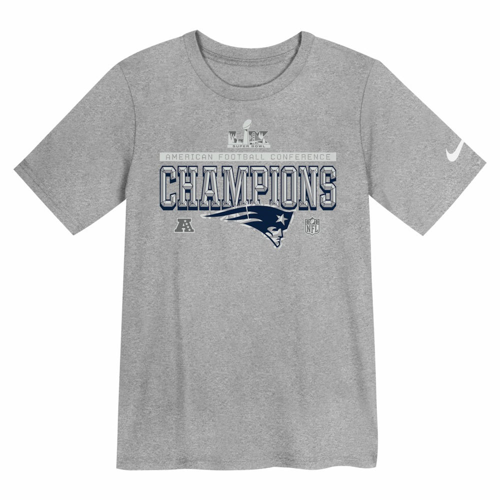 Nike New England Patriots Preschool 2025 AFC Champions Locker Room Trophy Collection T-Shirt Gray