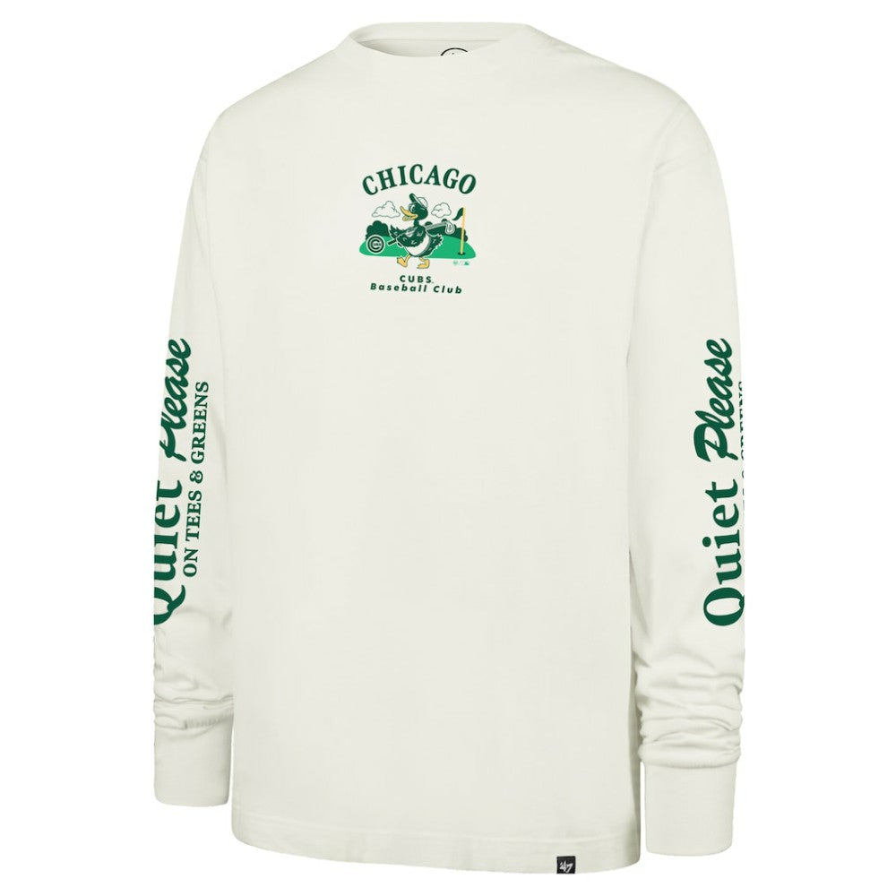 Chicago Cubs '47 Quiet Please Foundation Long Sleeve T-Shirt - Cream - 47 brand Discount