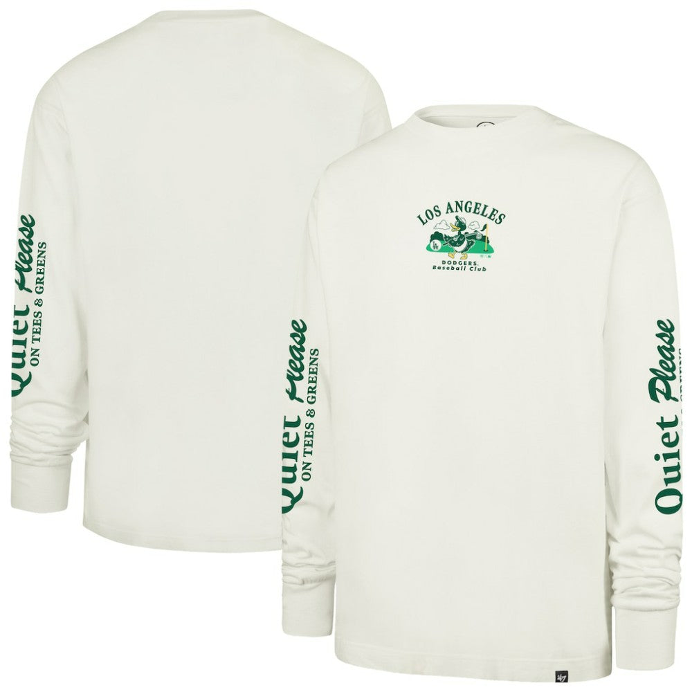 Los Angeles Dodgers '47 Quiet Please Foundation Long Sleeve T-Shirt - Cream - 47 brand Discount