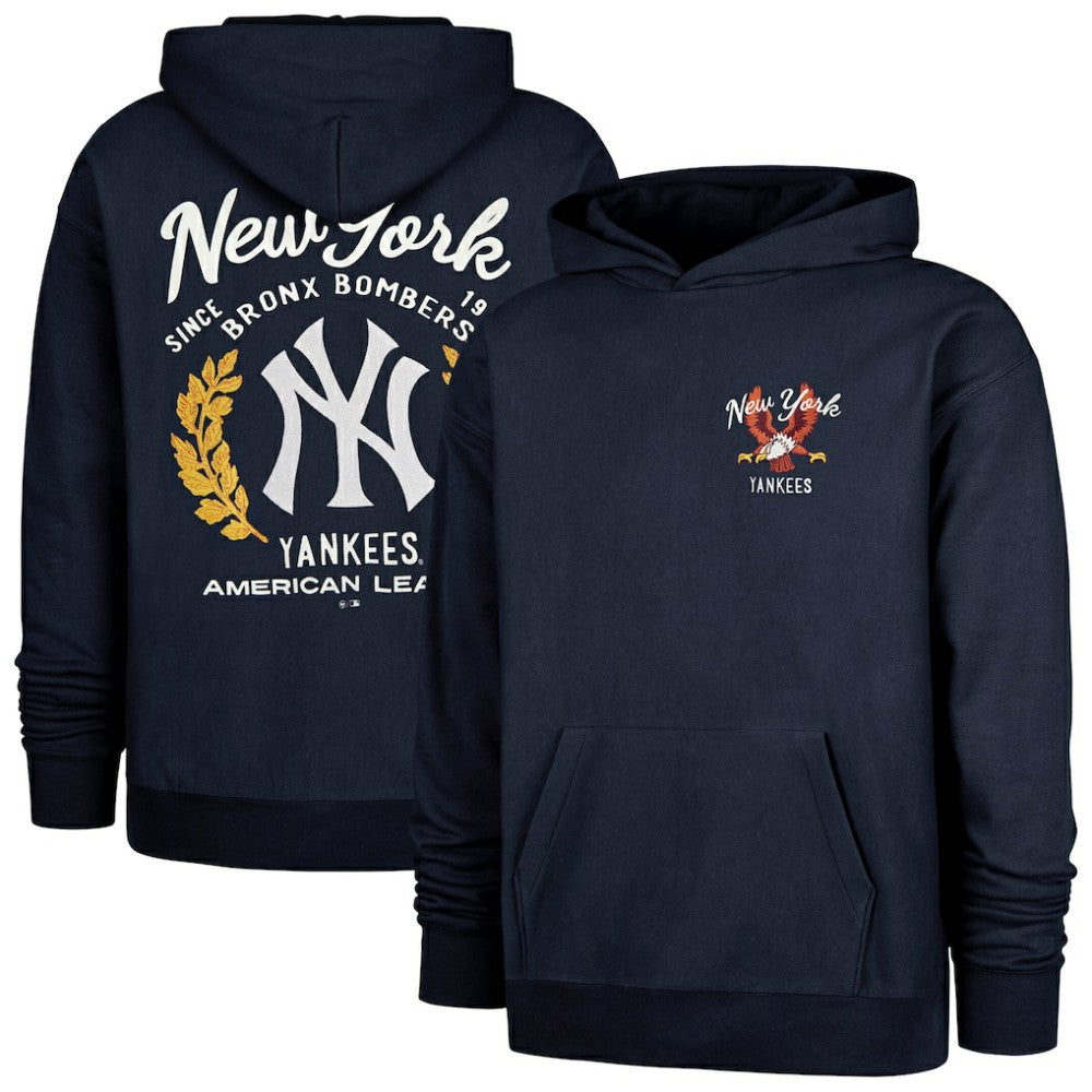 New York Yankees '47 Souvenir Laurels Foundation Hoodie - Navy - 47 brand on Sale