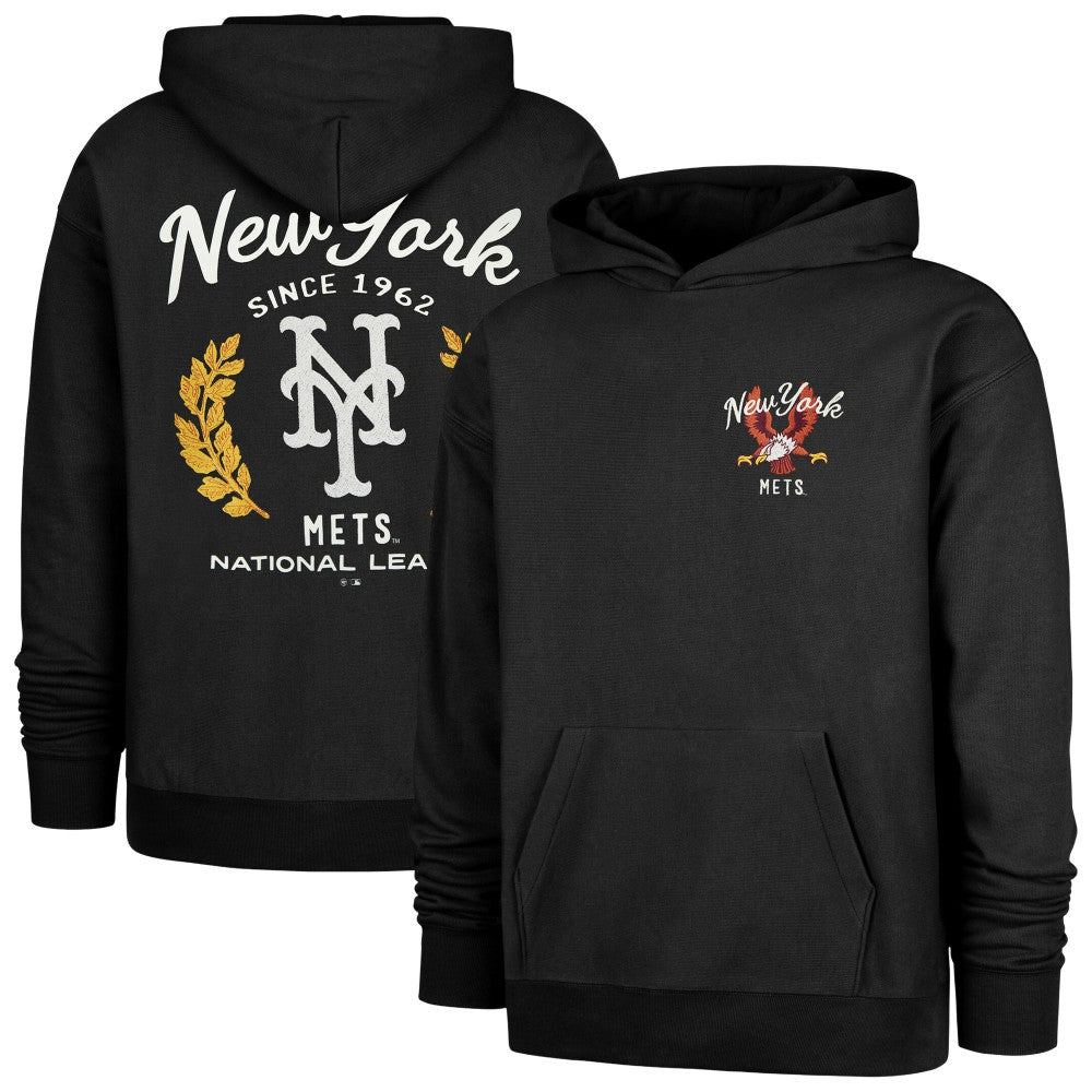 New York Mets '47 Souvenir Laurels Foundation Hoodie - Black - 47 brand Lifestyle