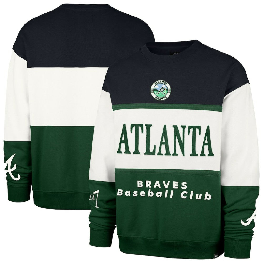 Atlanta Braves '47 Tee Up Maximalist Fleece Sweatshirt - Green - 47 brand Online