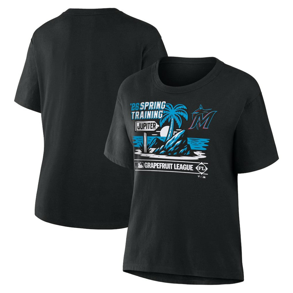 Miami Marlins Women's 2026 Spring Training Grapefruit League Hometown Special T-Shirt - Black - MLB Sale