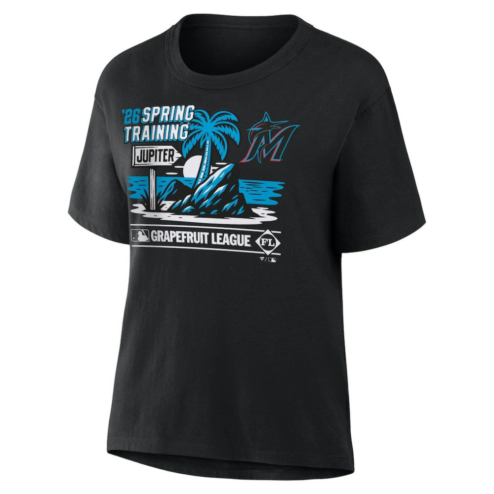 Miami Marlins Women's 2026 Spring Training Grapefruit League Hometown Special T-Shirt - Black - MLB Sale