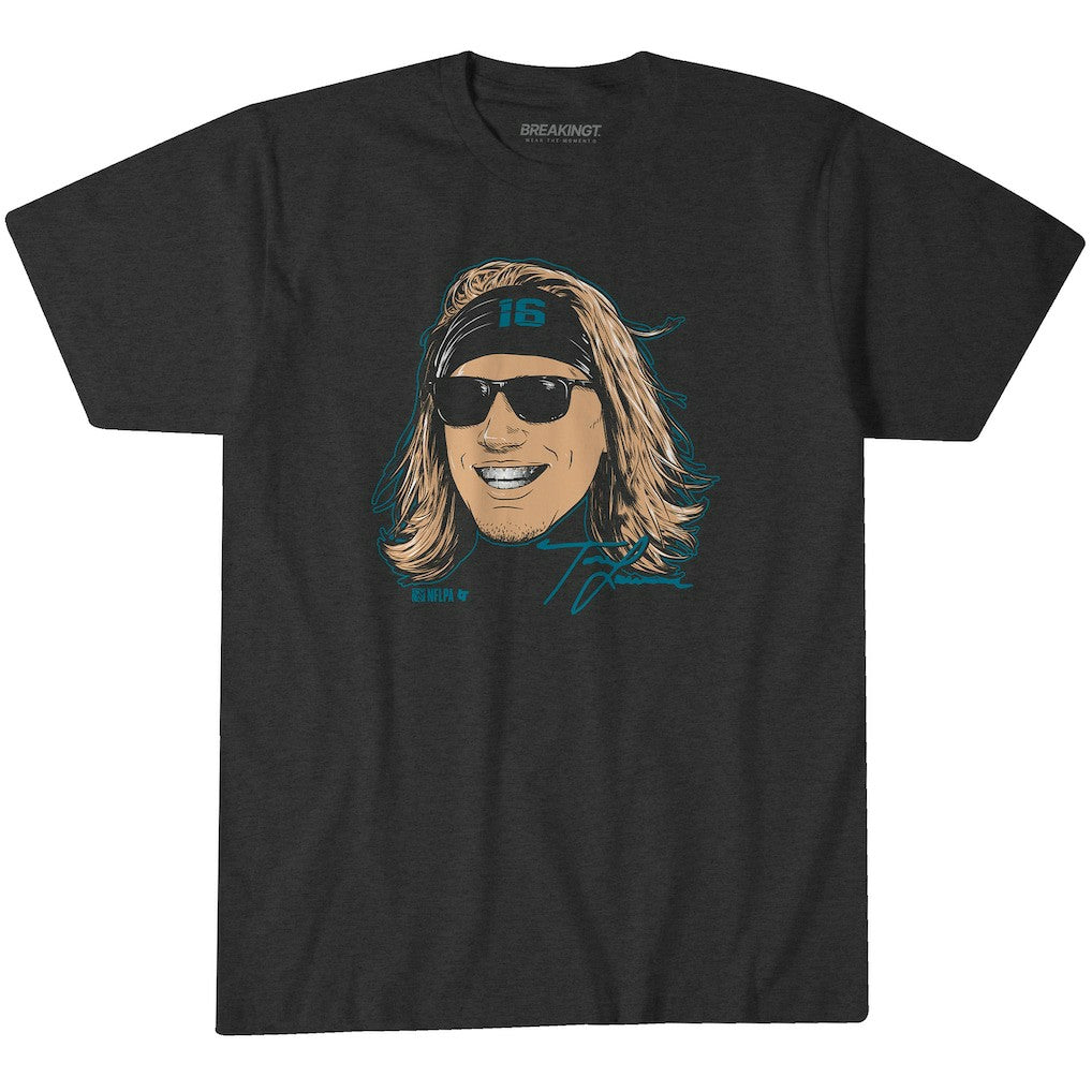 Trevor Lawrence Jacksonville Jaguars BreakingT Unisex Steezy Trev Graphic T-Shirt Charcoal