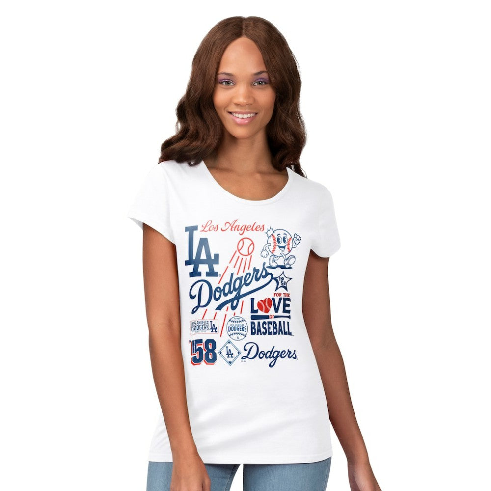 Los Angeles Dodgers G-III 4Her by Carl Banks Women's Endzone Collage T-Shirt - White - MLB on Sale
