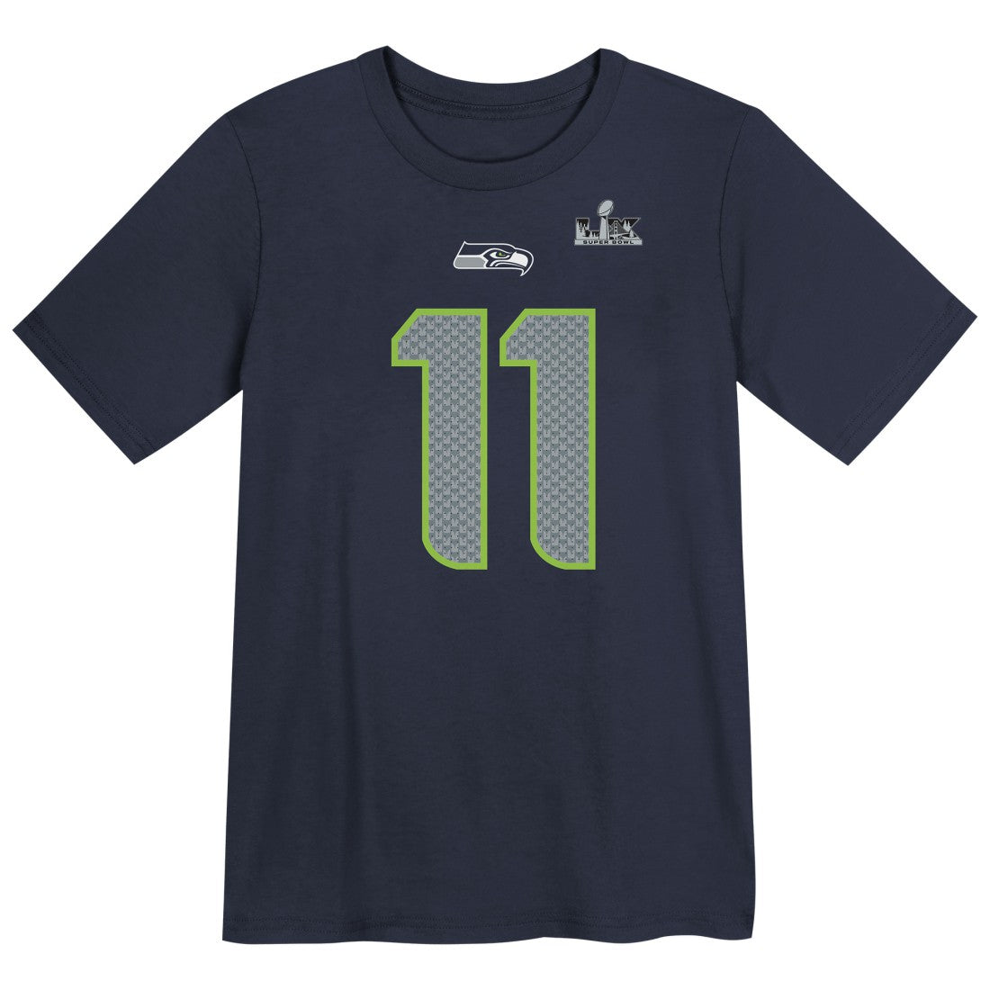 Nike Jaxon Smith-Njigba Seattle Seahawks Preschool Super Bowl LX Patch Name & Number T-Shirt College Navy