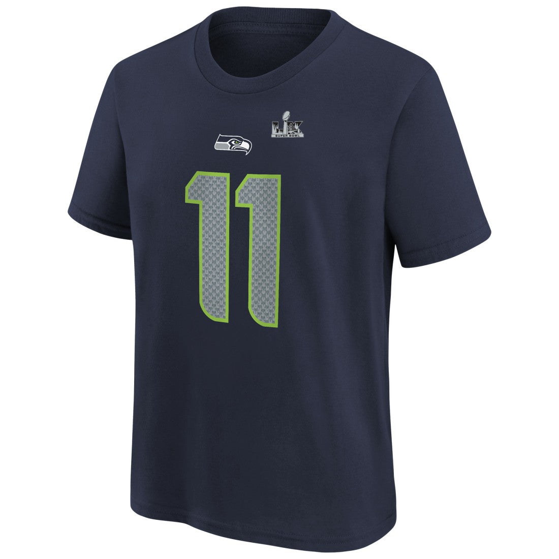 Nike Jaxon Smith-Njigba Seattle Seahawks Youth Super Bowl LX Patch Name & Number T-Shirt College Navy