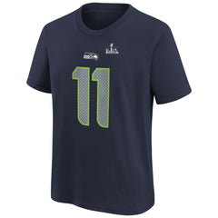 Nike Jaxon Smith-Njigba Seattle Seahawks Youth Super Bowl LX Patch Name & Number T-Shirt College Navy