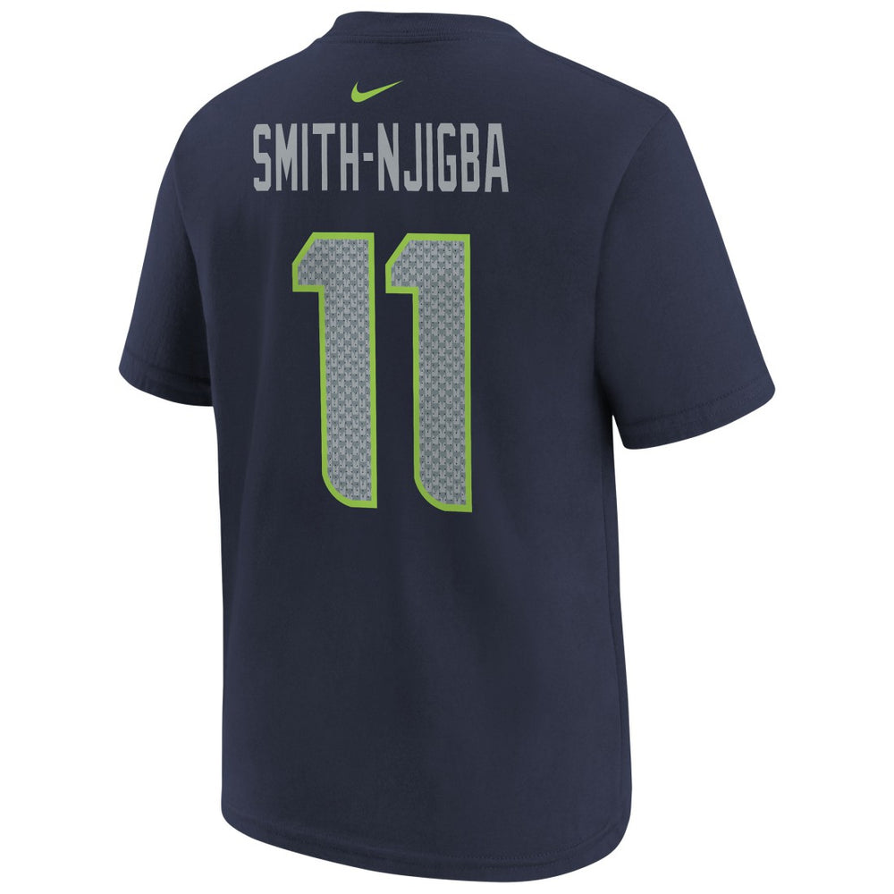 Nike Jaxon Smith-Njigba Seattle Seahawks Youth Super Bowl LX Patch Name & Number T-Shirt College Navy