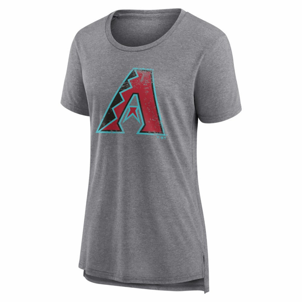 Arizona Diamondbacks Women's Heritage Personalized Any Name & Number Tri-Blend T-Shirt - Gray - MLB Sale