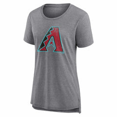 Arizona Diamondbacks Women's Heritage Personalized Any Name & Number Tri-Blend T-Shirt - Gray - MLB Sale