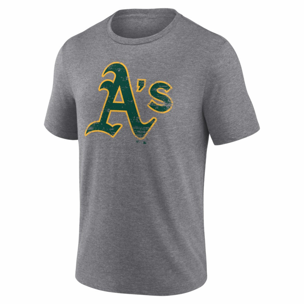Athletics Heritage Personalized Any Name & Number Tri-Blend T-Shirt - Gray - MLB on Sale