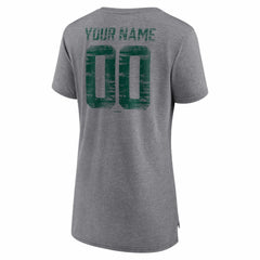 Athletics Women's Heritage Personalized Any Name & Number Tri-Blend T-Shirt - Gray - MLB Discount