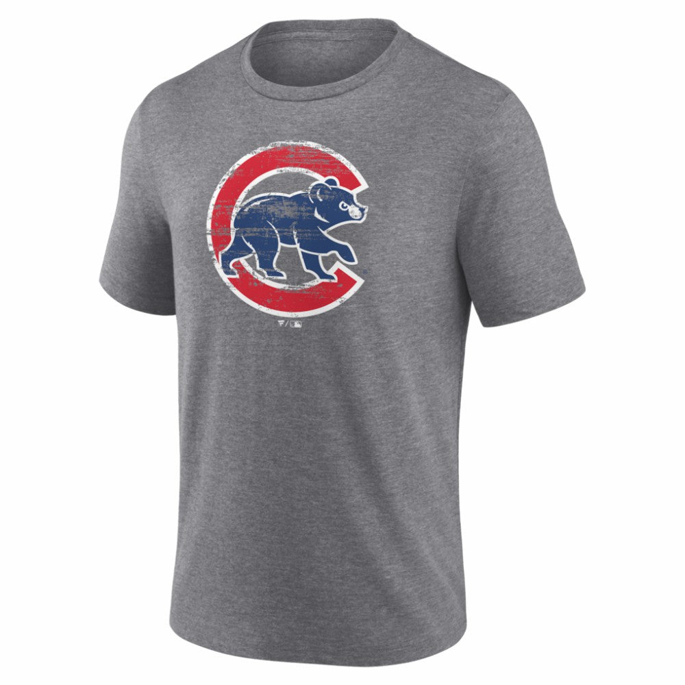 Chicago Cubs Heritage Personalized Any Name & Number Tri-Blend T-Shirt - Gray - MLB Sale
