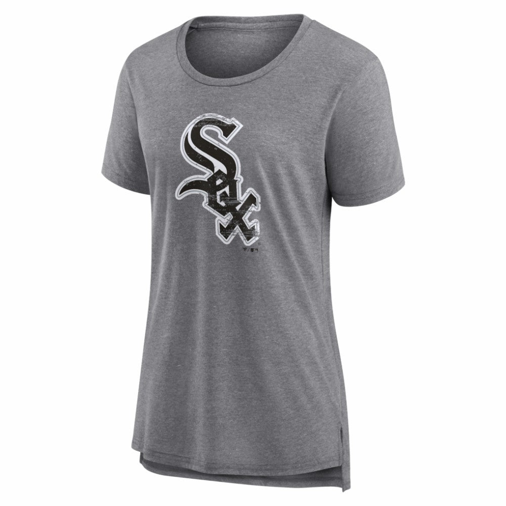 Chicago White Sox Women's Heritage Personalized Any Name & Number Tri-Blend T-Shirt - Gray - MLB Lifestyle