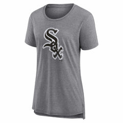 Chicago White Sox Women's Heritage Personalized Any Name & Number Tri-Blend T-Shirt - Gray - MLB Lifestyle