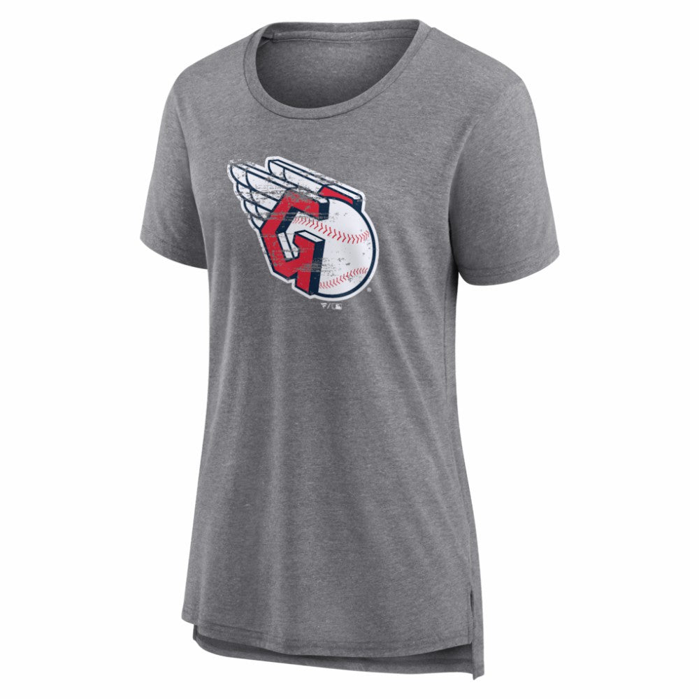 Cleveland Guardians Women's Heritage Personalized Any Name & Number Tri-Blend T-Shirt - Gray - MLB on Sale