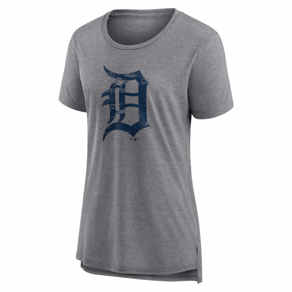 Detroit Tigers Women's Heritage Personalized Any Name & Number Tri-Blend T-Shirt - Gray - MLB Discount