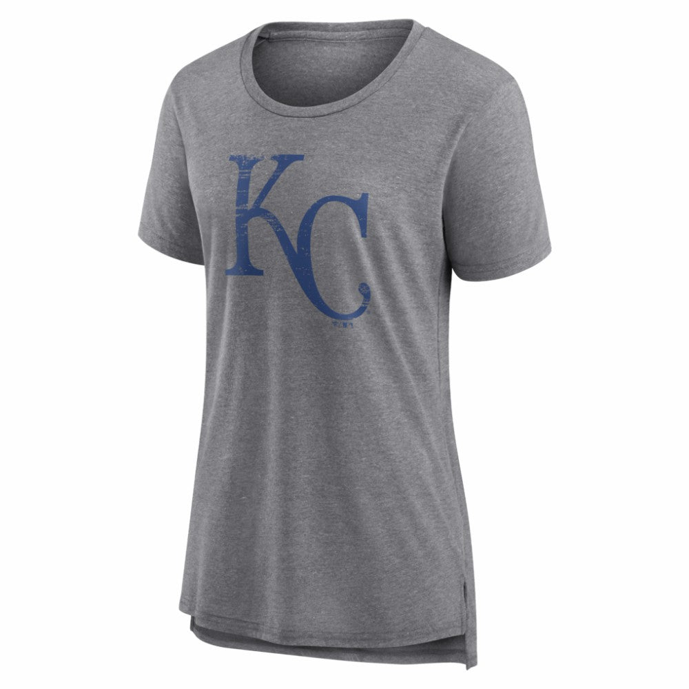 Kansas City Royals Women's Heritage Personalized Any Name & Number Tri-Blend T-Shirt - Gray - MLB Online